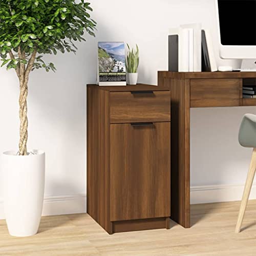 TJROO Schreibtischschrank Sideboard Aufbewahrungsschrank Innenmöbel für Wohnzimmer Schlafzimmer oder jeden anderen Wohnraum Minimalistisches Design Eiche Braun 33,5x50x75 cm von TJROO