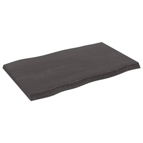 TJROO Tischplatte Dunkelgrau 80x50x4 cm Massives Eichenholz Massivholzplatte Tischplatten Table Top Esstiach Esstischplatte Möbelplatten Deckplatte Holzplatten Schreibtischplatten von TJROO