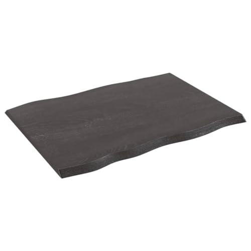 TJROO Tischplatte Dunkelgrau 80x60x2 cm Massives Eichenholz Tischplatten Table Top Esstiach Esstischplatte Möbelplatten Deckplatte Holzplatten Schreibtischplatten Massivholzplatte von TJROO
