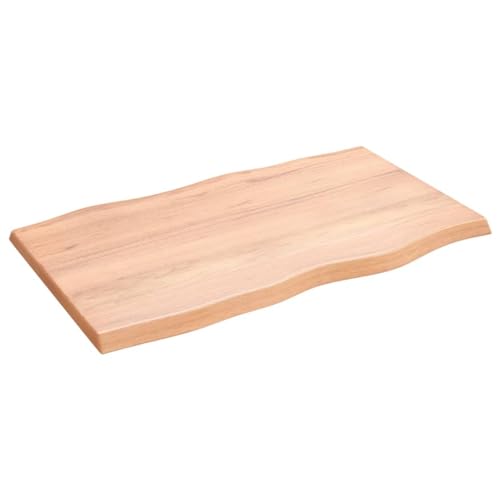 TJROO Tischplatte Hellbraun 100x60x4 cm Massives Eichenholz Tabletop Esstischplatte Möbelplatten Deckplatte Holzplatten Schreibtischplatten Esstiach Esstisch Holz Tischplatten von TJROO