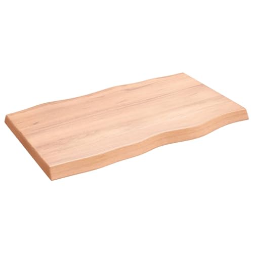 TJROO Tischplatte Hellbraun 100x60x6 cm Massives Eichenholz Esstischplatte Möbelplatten Deckplatte Holzplatten Schreibtischplatten Esstiach Esstisch Holz Tischplatten Tabletop von TJROO