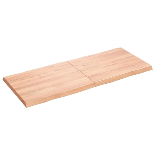 TJROO Tischplatte Hellbraun 120x50x4 cm Massives Eichenholz Holzplatten Schreibtischplatten Esstiach Esstisch Holz Tischplatten Tabletop Esstischplatte Möbelplatten Deckplatte von TJROO