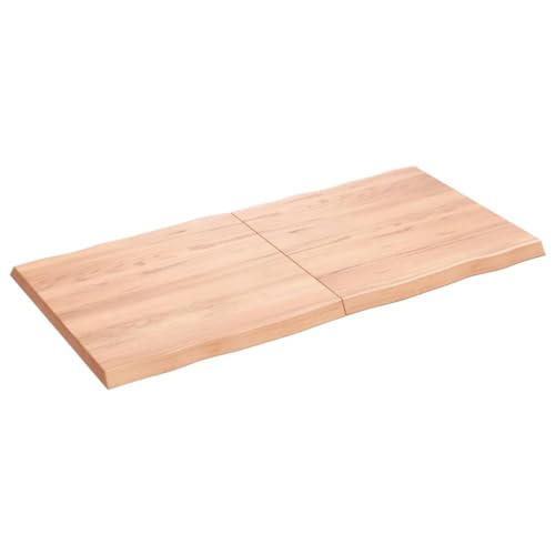 TJROO Tischplatte Hellbraun 120x60x4 cm Massives Eichenholz Esstiach Esstisch Holz Tischplatten Tabletop Esstischplatte Möbelplatten Deckplatte Holzplatten Schreibtischplatten von TJROO