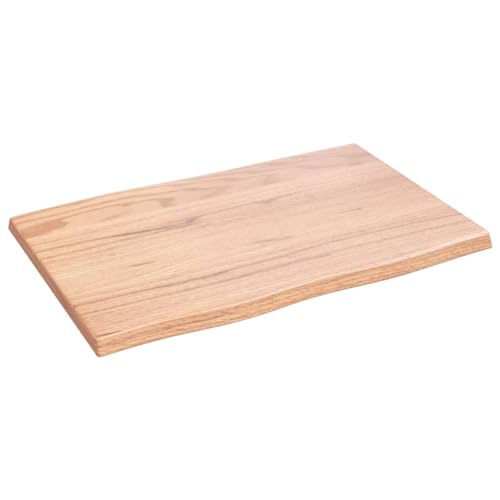 TJROO Tischplatte Hellbraun 60x40x2 cm Massives Eichenholz Möbelplatten Deckplatte Holzplatten Schreibtischplatten Esstiach Esstisch Holz Tischplatten Tabletop Esstischplatte von TJROO