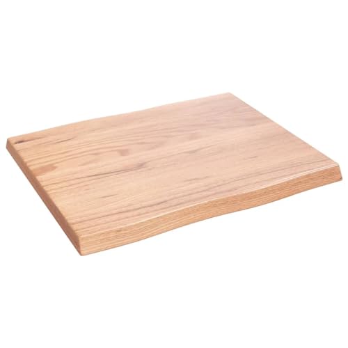 TJROO Tischplatte Hellbraun 60x50x4 cm Massives Eichenholz Esstiach Esstisch Holz Tischplatten Tabletop Esstischplatte Möbelplatten Deckplatte Holzplatten Schreibtischplatten von TJROO