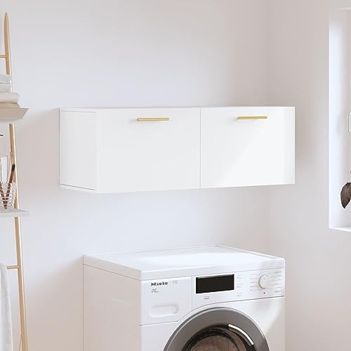 TJROO Wandschrank Aufbewahrungsschrank Innenmöbel für Schlafzimmer Wohnzimmer oder jeden anderen Wohnraum minimalistisches Design Weiß 100 x 36,5 x 35 cm von TJROO