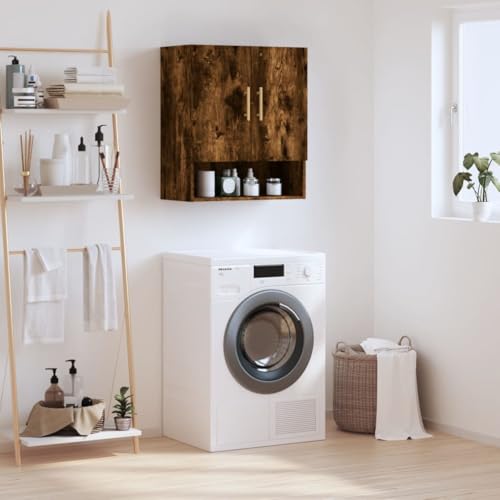 TJROO Wandschrank Innenmöbel Aufbewahrungsschrank Anrichte für Schlafzimmer oder jeden anderen Wohnraum Minimalistisches Design Eiche Rauch 60 x 31 x 70 cm von TJROO