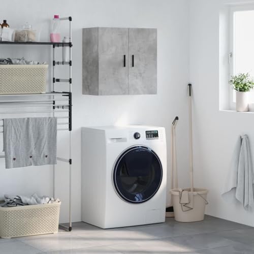 TJROO Wandschrank Innenmöbel Aufbewahrungsschrank für Wohnzimmer Schlafzimmer oder jeden anderen Wohnraum Minimalistisches Design Grau Beton 60 x 31 x 60 cm von TJROO