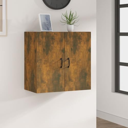TJROO Wandschrank Sideboard Aufbewahrungsschrank Innenmöbel für Wohnzimmer Schlafzimmer oder jeden anderen Wohnraum Minimalistisches Design Eiche Rauch 60 x 31 x 60 cm von TJROO