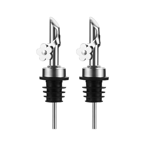 TJUSPIRIT 2 Stück Ausgießer aus Edelstahl, Olivenöl Ausgießer Flaschenausgießer Weinausgießer für Weinflaschen Olivenöl Ölflaschen usw.(Silber) von TJUSPIRIT