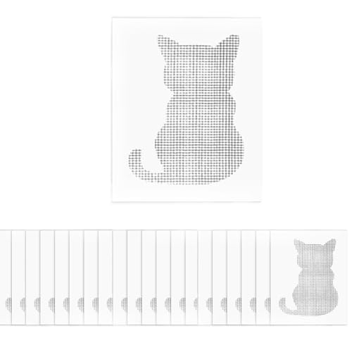 ‎TJUSPIRIT 20 Stück Fliegengitter Reparatur Klebeband Selbstklebend, 9 cm x 7 cm Fliegengitter Reparatur Set für Fliegengitter Fenster(Katze) von TJUSPIRIT