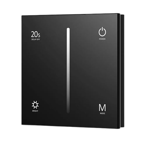 2,4G Einzelzonenglas T1-1 T2-1 T3-1 T4-1 4CH*3A 12-24VDC CV-Dimm-Touchscreen-Controller oder Mehrzonen-Fernbedienung(Black,T1-1) von TJXADNEV