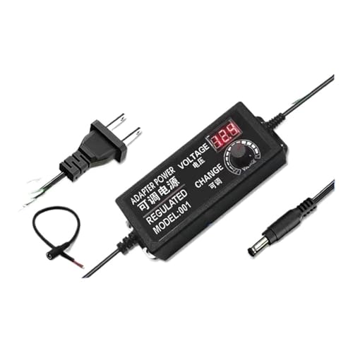 3-12V5A-24V3A Motor, Wasserpumpe, Lüfter, LED-Lichtleiste, einstellbare Spannung, Geschwindigkeit und Dimm-Stromversorgung(3-24V-3A with Display+Cable) von TJXADNEV