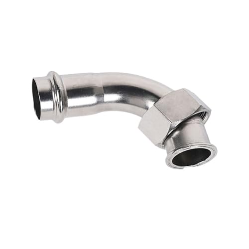 304 dünnwandigen Edelstahl-Klemmverschraubungen Innengewindeverbindung 90°-Winkelstück bewegliche Mutter Umwandlung Innengewinde-Winkelstück 1er-Serie(Inside diameter 50.8mm*g2) von TJXADNEV