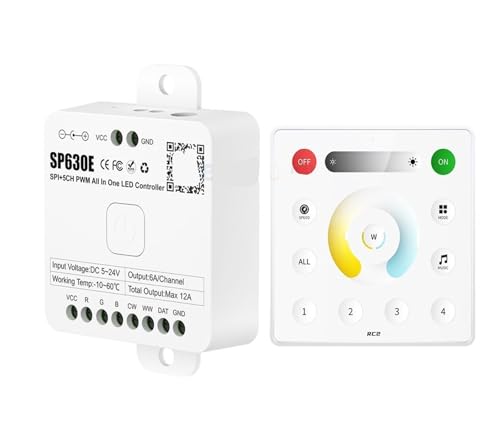 5V 12V 24V SP630E All-in-One-LED-Controller SPI 5CH RGB RGBW RGBCCT PWM LED-Licht(RC2 and SP630E) von TJXADNEV
