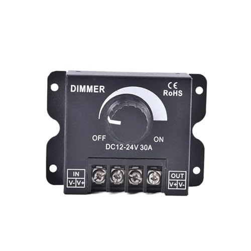 DC 12V 24V LED-Dimmerschalter 30A 360W Spannungsregler LED-Lichtleiste Einstellbarer Controller LED-Dimmer von TJXADNEV