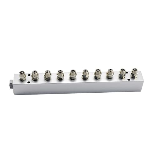 Luftrohrverteiler Verteiler Gasquellenverteiler Schnelldrehset 25X25/Anschluss 6mm Rohr(1 input 10 output) von TJXADNEV