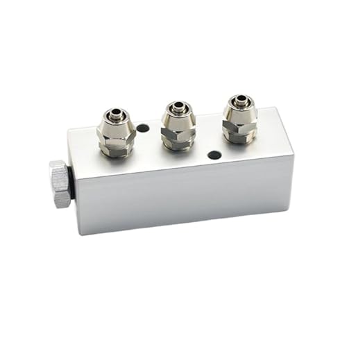 Luftrohrverteiler Verteiler Gasquellenverteiler Schnelldrehset 25X25/Anschluss 6mm Rohr(1 input 3 output) von TJXADNEV