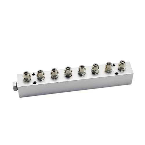 Luftrohrverteiler Verteiler Gasquellenverteiler Schnelldrehset 25X25/Anschluss 6mm Rohr(1 input 8 output) von TJXADNEV
