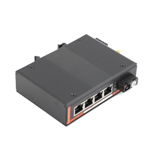 TJXADNEV Gigabit-Industrie-Medienkonverter 10/100/1000 Mbit/s Singlemode 1/2 Glasfaser auf 1/2/4/8 RJ45 UPC/APC SC A/B/A+B Ports 20 km(1 SC to 4 RJ45) von TJXADNEV