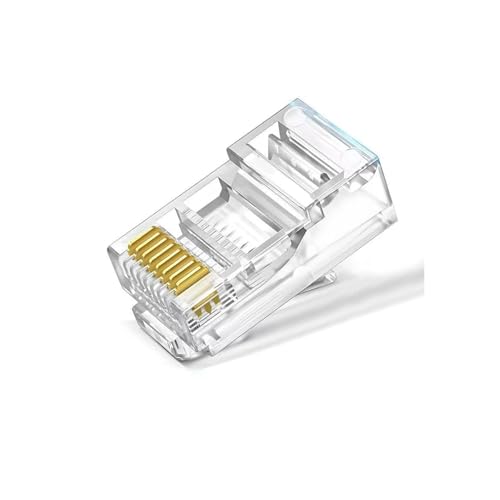 TJXADNEV RJ45 CAT5e Stecker 100 Kristall Ende vergoldet 8P8C Crimp UTP von TJXADNEV