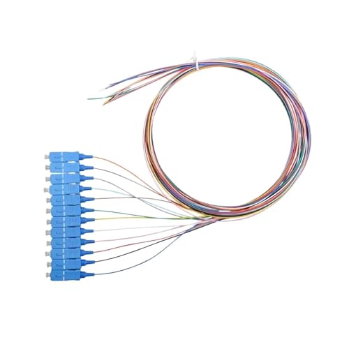 TJXADNEV SC UPC/APC 12-Faser FTTH Simplex 0,9 mm 9/125 Singlemode 1,5 m 12-adriges farbiges Pigtail(SCupc Fiber Pigtail) von TJXADNEV