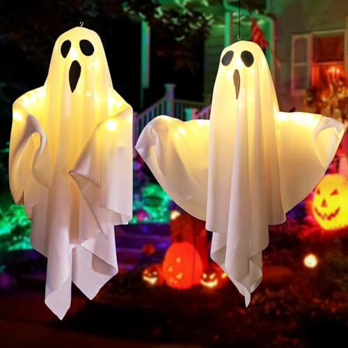 TJYAEKLTD Halloween-Dekorationen, 2 Stück, Outdoor-Dekoration, zum Aufhängen, beleuchteter leuchtender Geist, Windsocken-Ornamente für Hof, Baum, Garten, Halloween, Partygeschenke TJYAEKLTD Halloween-Dekorationen, 2 Stück, Outdoor-Dekoration, zum Aufhängen, beleuchteter leuchtender Geist, Windsocken-Ornamente für Hof, Baum, Garten, Halloween, Partygeschenke von TJYAEKLTD