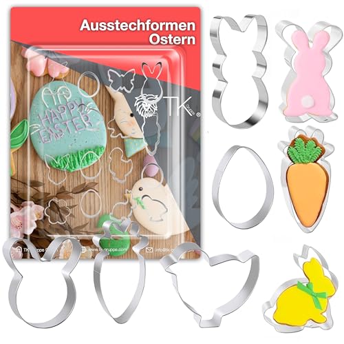 16er Ausstecher Ostern Set - Ausstechform zum Backen - Keksausstecher & Ausstechform & Plätzchen & Backform von TK Gruppe Timo Klingler