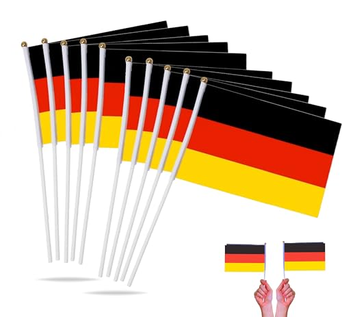 Deutschland Adler Flagge - EM 2024 Fahne - Fanartikel - strapahrzierfähiges Polyester & Metallösen (24x Fahnen 40cm) von TK Gruppe Timo Klingler