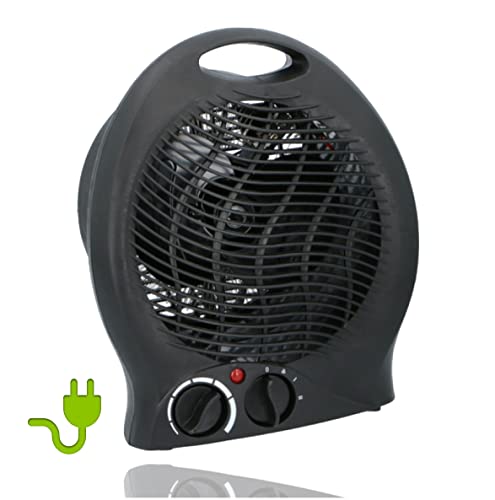 Heizlüfter schwarz 2000 Watt Elektroheizer Heizlüfter Bad Heizer Heizung Konvektor - Mobiles Heizgerät Elektroheizung - Energiesparend - Room Heater - Heizlüfter (Heizlüfter schwarz 2000 Watt) von TK Gruppe Timo Klingler