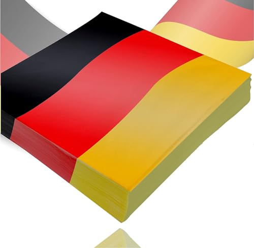 20x Servietten Deutschland schwarz, rot, gelb (Gold), als Deko, Dekoration, Partydeko für Fußball, Fußball Europameisterschaft WM von TK Gruppe Timo Klingler