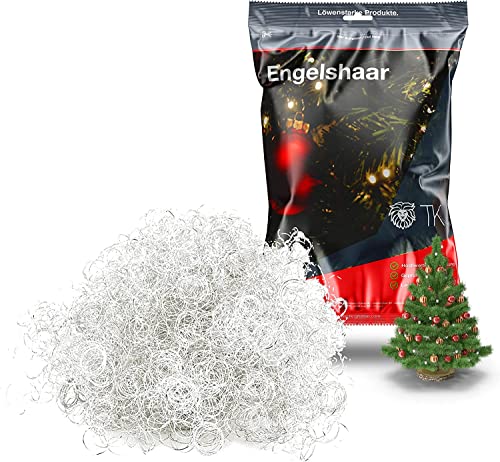 TK Gruppe Timo Klingler Weihnachtswunder® 5X Engelshaar gelockt Lametta für Weihnachten Advent Deko Dekoration (5X Silber) von TK Gruppe Timo Klingler