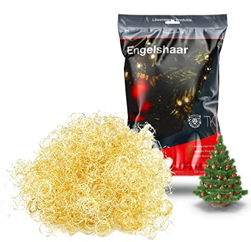 Weihnachtswunder® Engelshaar 15 gr. gelockt Lametta Gold für Weihnachten Advent Deko Dekoration von TK Gruppe Timo Klingler