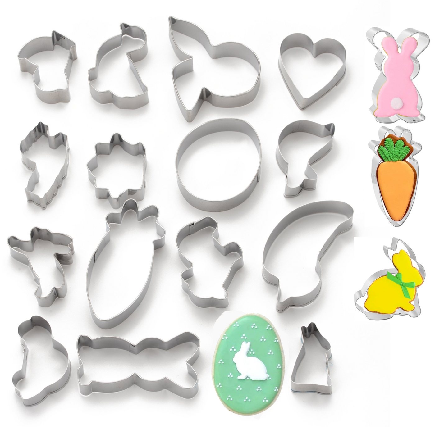 Hey!Easter® Ausstechform 16er Set Ausstechformen Ostern - Ausstecher Kekseausstecher Plätzchen, (16-St), Spühlmaschinfest von Hey!Easter®