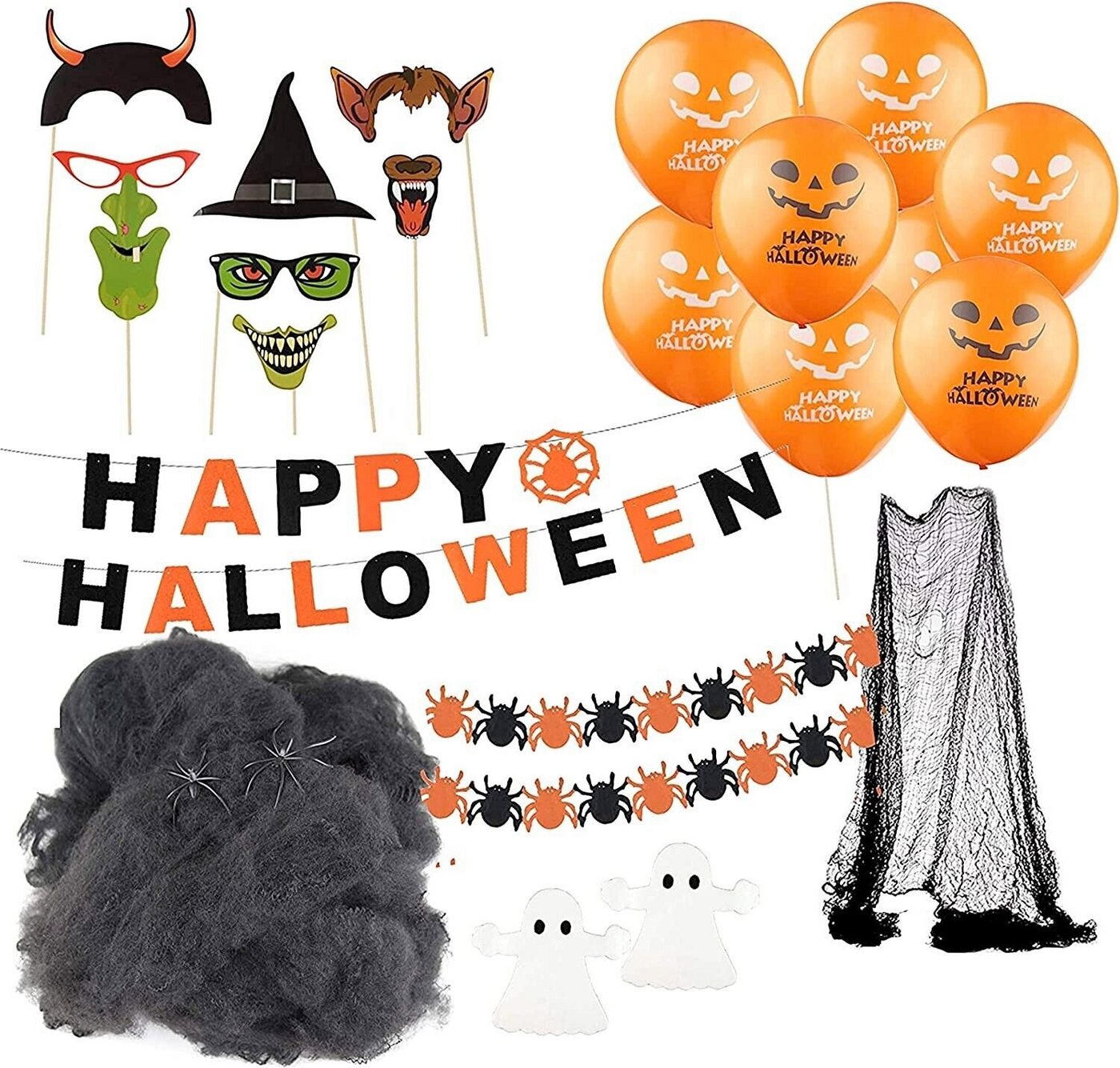 Dekotalent® Hängedekoration XXL Halloween Deko Dekoration Grusel Set mit über 30 Teilen (All-in-one Set, 1 St., Deko Set mit über 30 Teilen), Über 30 Teilen von Dekotalent®