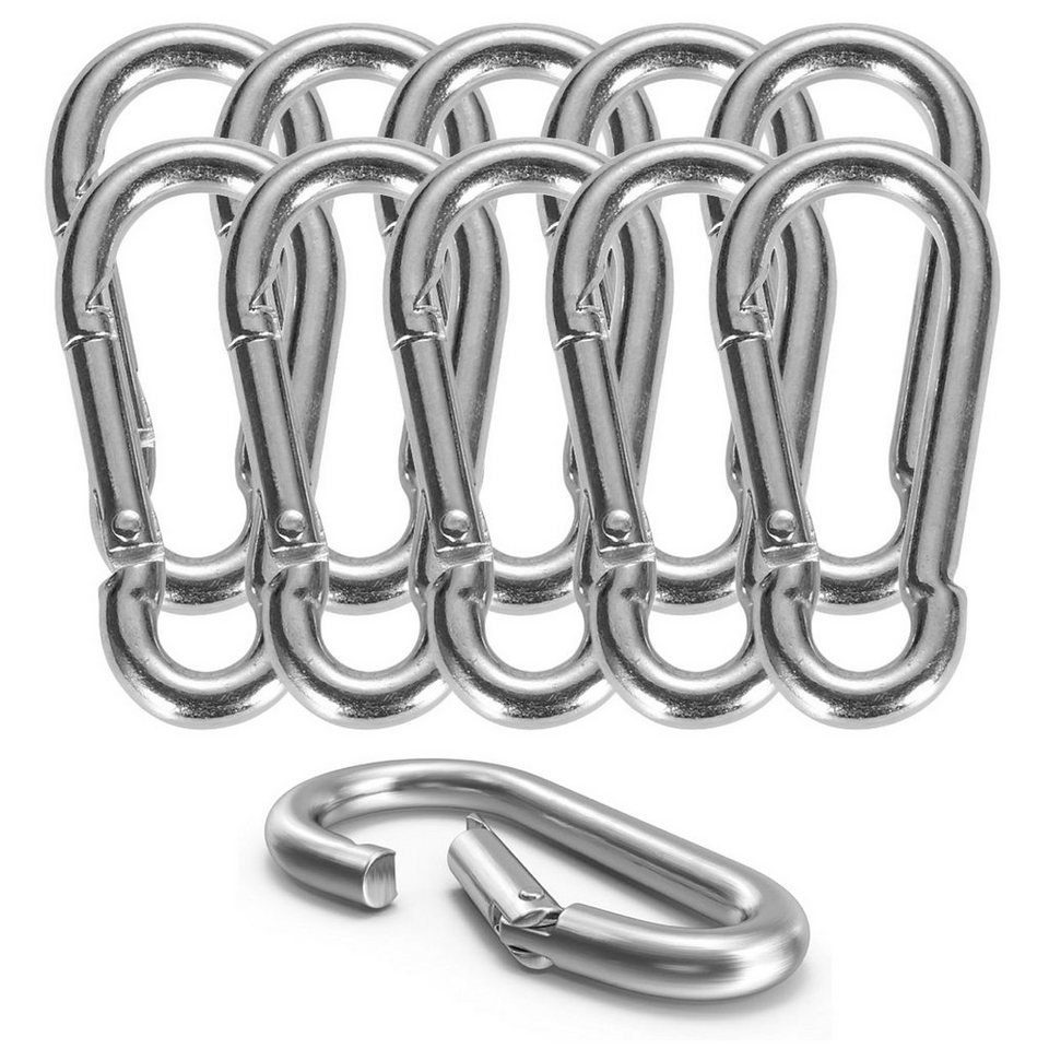 toolmate® Karabiner 24x Karabinerhaken 55 mm - Schnapphaken Karabiner aus Aluminium, (24 St) von toolmate®