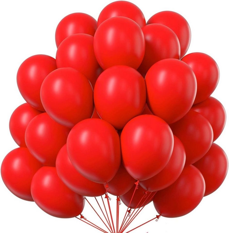 Dekotalent® Luftballon 100x Luftballons Ballons Luftballon Luft, Helium rot Hochzeit Deko von Dekotalent®