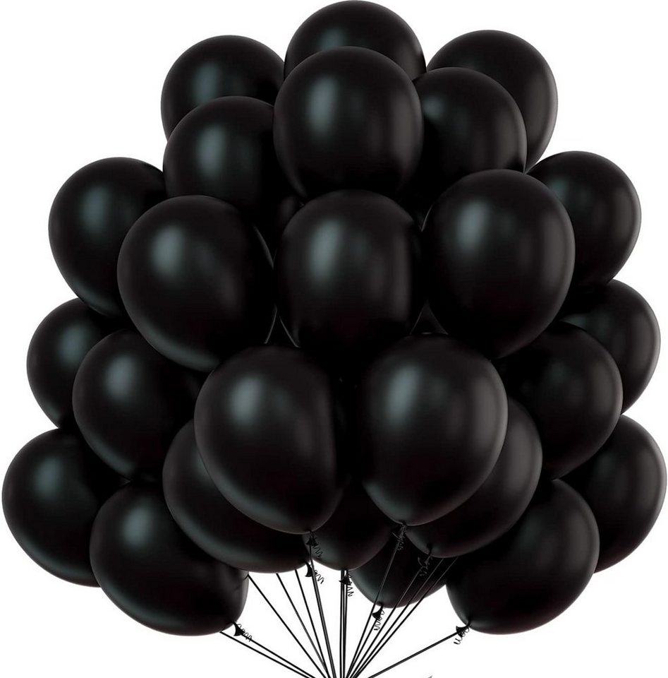 Dekotalent® Luftballon 100x Luftballons Ballons schwarz Luft, Helium Hochzeit Deko von Dekotalent®