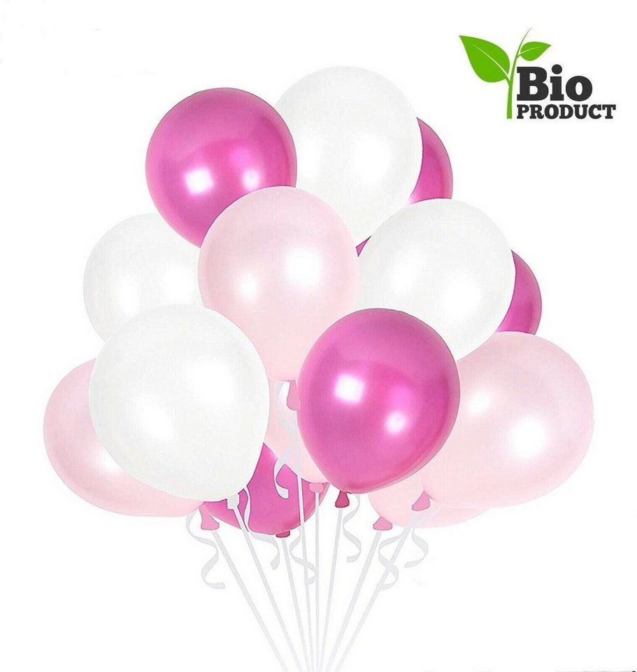 Dekotalent® Luftballon 100x Luftballons Mix Ballons Balloons Luftballon pink, rosa, weiß von Dekotalent®