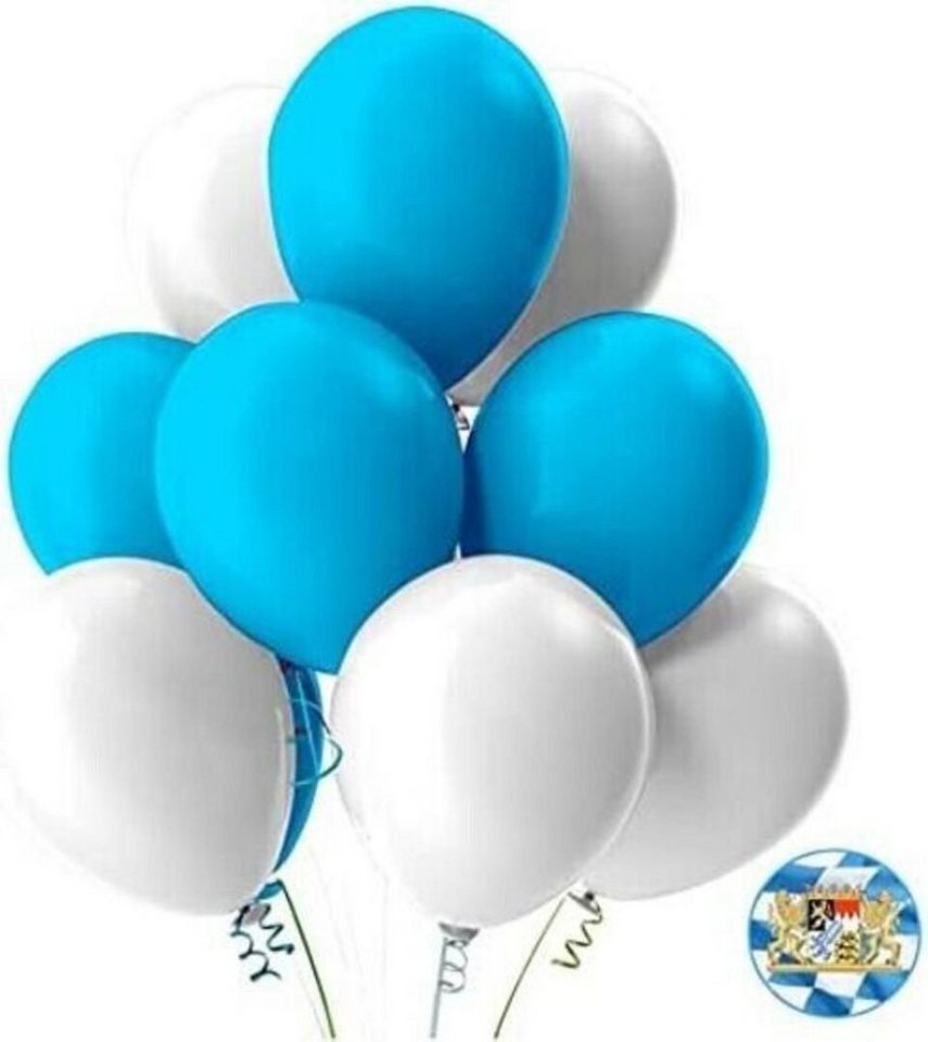 Dekotalent® Luftballon 100x Luftballons blau-weiß - Oktoberfest, Dekoration Wiesn von Dekotalent®