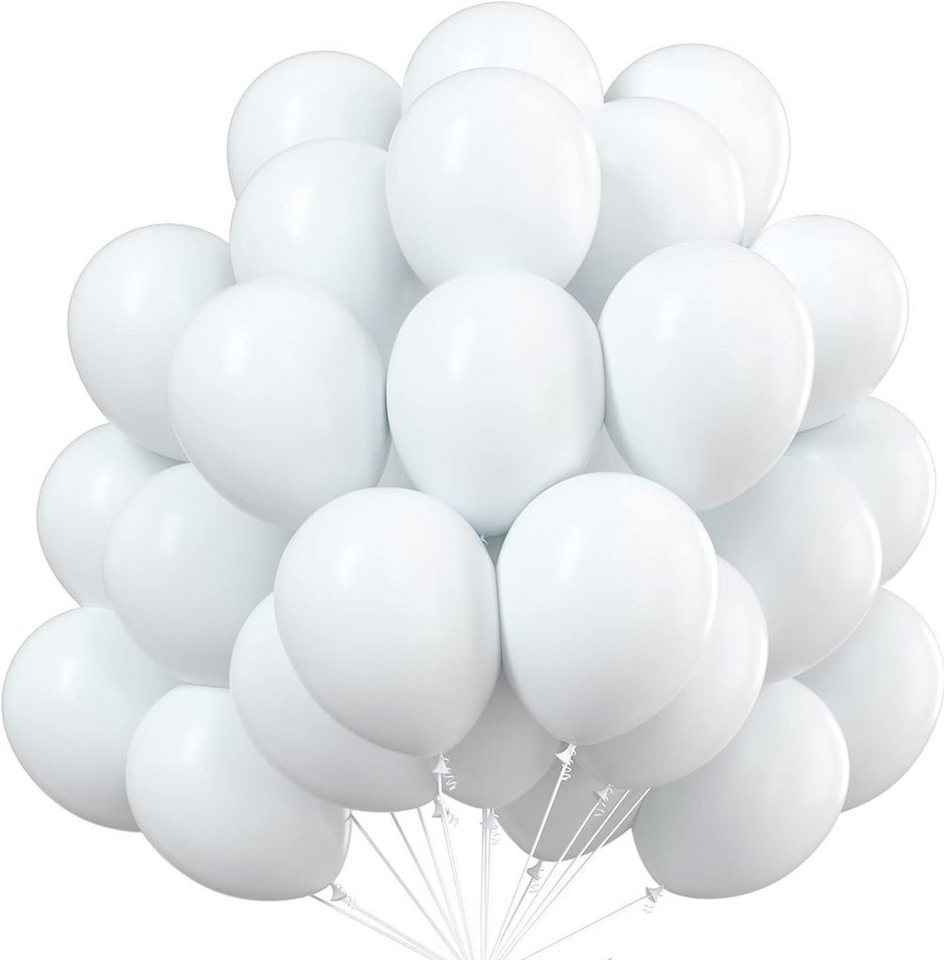 Dekotalent® Luftballon 50x Luftballons Ballons Luftballon Luft, Helium weiß Hochzeit Deko von Dekotalent®