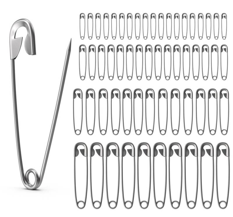 TK Gruppe Sicherheitsnadeln 200x Sicherheitsnadeln Safety pins Nadeln - div. Größen klein & groß, Packung 1 St., 200x Sicherheitsnadeln, diversen Größe von TK Gruppe
