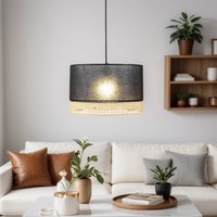 Hängelampe Stoff Metall E27 in Schwarz Braun Hängelampe Stoff Metall E27 in Schwarz Braun von TK Lighting