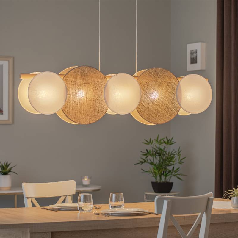 B-Ware Tk Lighting Hängelampe Pendelleuchte Pulse Juteschirme Naturbraun Weiß 5 Flg B-Ware Tk Lighting Hängelampe Pendelleuchte Pulse Juteschirme Naturbraun Weiß 5 Flg von TK Lighting