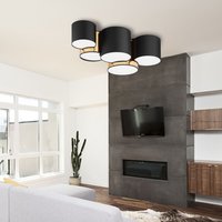 Deckenleuchte Modern 5-flammig Schwarz Gold blendarm E27 von TK Lighting