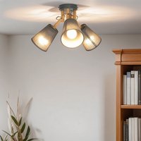 Deckenleuchte VAIO Grau 3-flmg Holz Stoff Deckenleuchte VAIO Grau 3-flmg Holz Stoff von TK Lighting