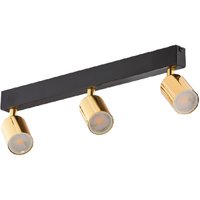 Deckenspot 3-flammig 50 cm lang GU10 Gold Schwarz Metall Deckenspot 3-flammig 50 cm lang GU10 Gold Schwarz Metall von TK Lighting