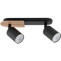 Deckenstrahler 2-flammig Metall Holz Schwarz Natur 35 cm Deckenstrahler 2-flammig Metall Holz Schwarz Natur 35 cm von TK Lighting