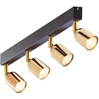 Deckenstrahler Wohnzimmer 84 cm lang Metall Schwarz Gold von TK Lighting
