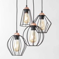 Geometrische Pendelleuchte Draht Gestell Schwarz von TK Lighting